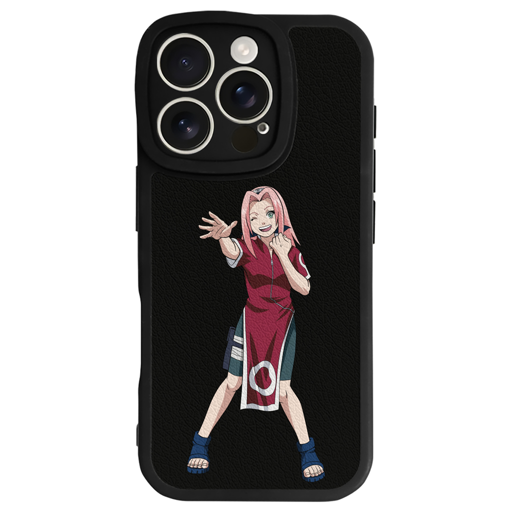 （画像用） NARUTO -ナルト- 春野サクラ Haruno Sakura 【iPhone 16シリーズ対応】シリコンスマホケース（レザー調） 材質：シリコン